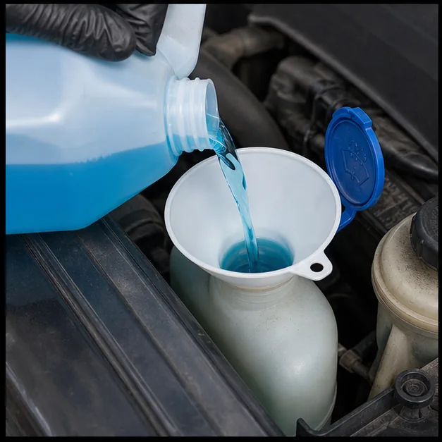 Add approved fluid. Vue représentative · le véhicule exact peut différer.