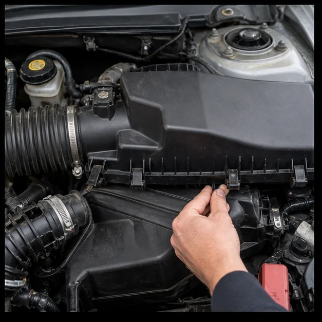 Close the intake. Representative view · exact vehicle may differ.