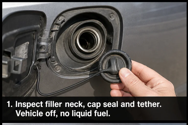 Inspect the filler. Vue représentative · le véhicule exact peut différer.
