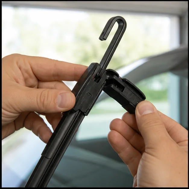 Install the adapter. Representative view · exact vehicle may differ.
