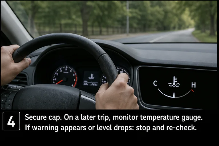 Monitor closely. Representative view · exact vehicle may differ.
